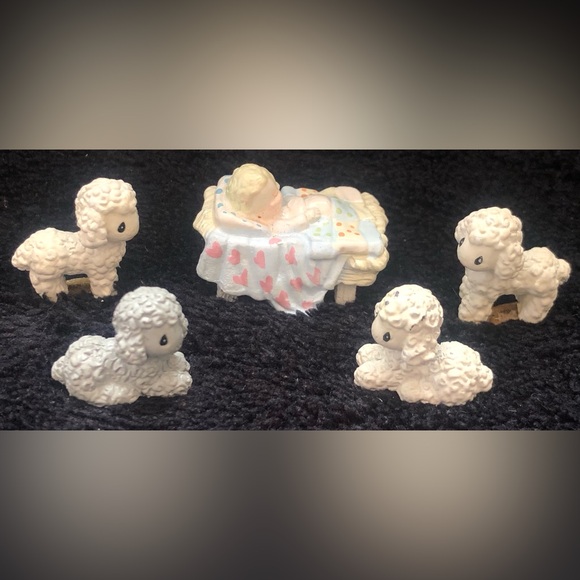 Vintage Enesco Precious Moments Miniature Nativity Set Pewter Nine 9 Piece 1989 - Picture 6 of 9